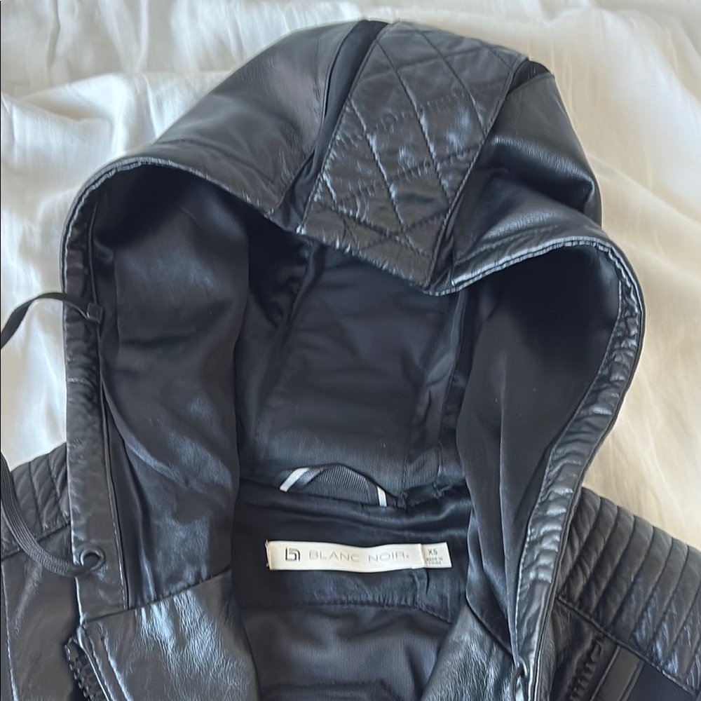 Blanc Noir x Carbon38 Voyage Hooded Moto Jacket - Picture 6 of 15